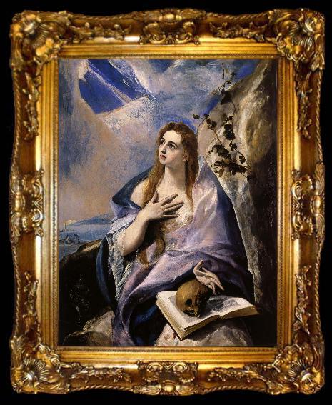 framed  El Greco Mary Magdalen in Penitence, ta009-2